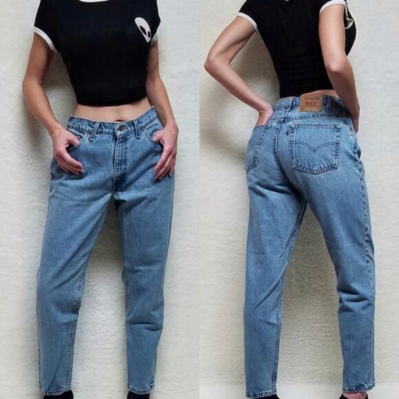 VINTAGE 1998 Levi's Relaxed Fit Tapered Leg Stone Wash High Rise Mom Jeans - Picture 1 of 15